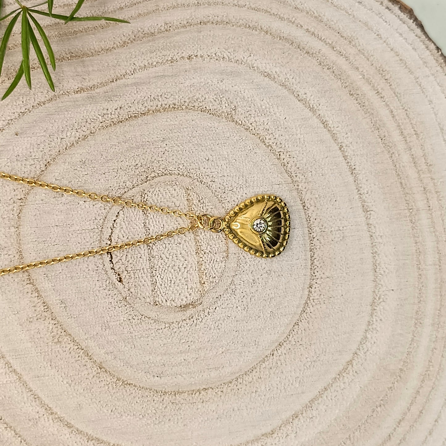 Golden Heart Charm Pendant Necklace