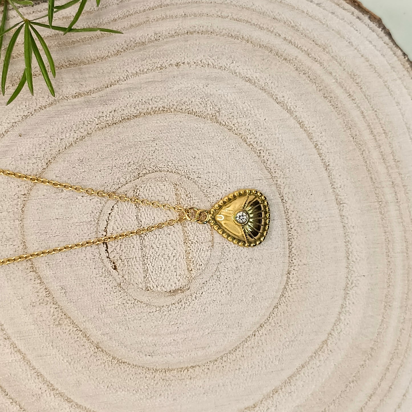 Golden Heart Charm Pendant Necklace