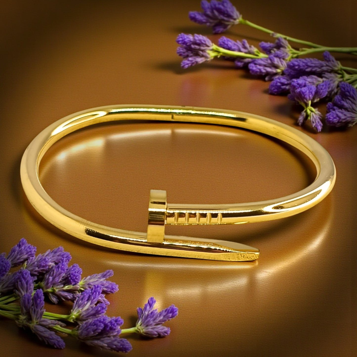 Golden Nail Design Statement Bracelet