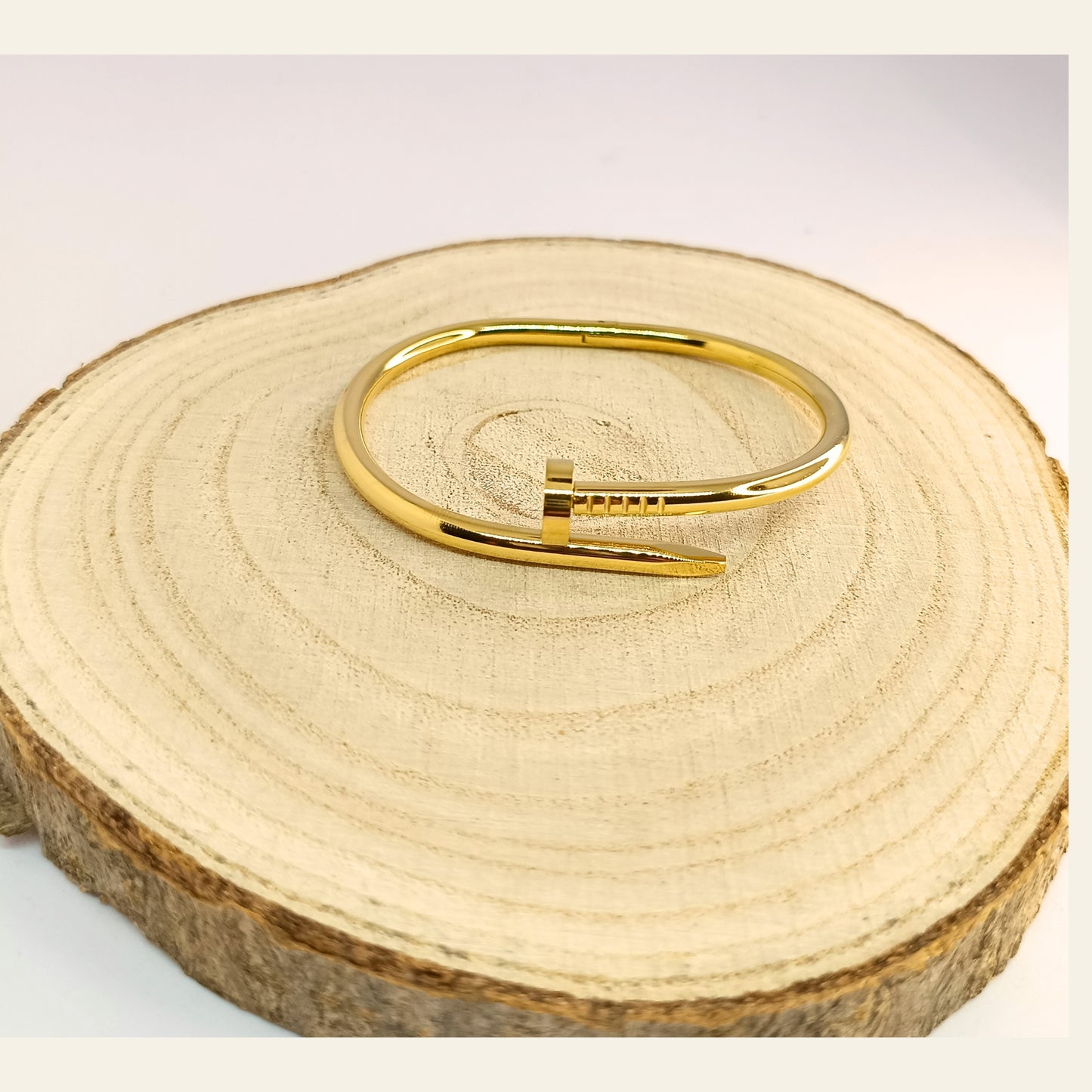 Golden Nail Design Statement Bracelet