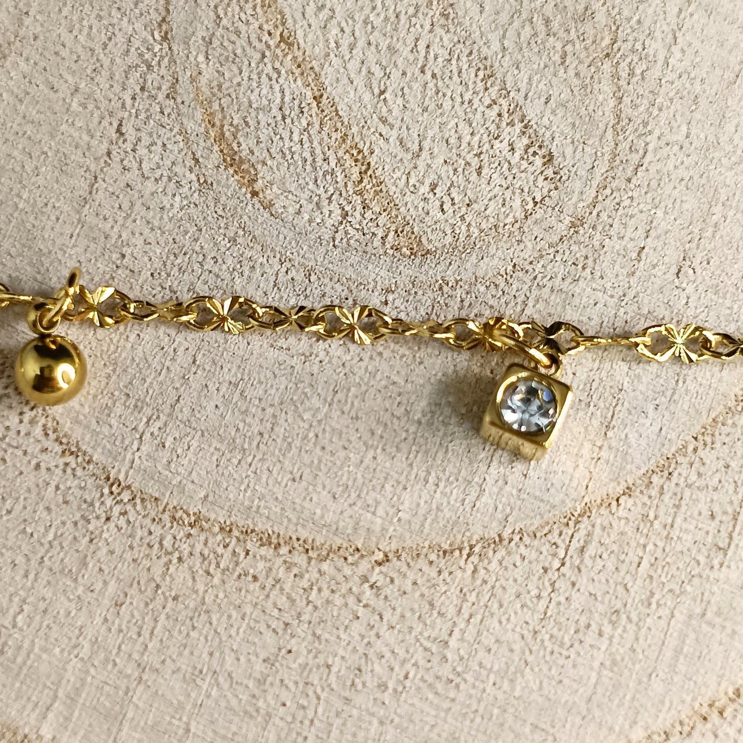Crystal & Ball Charm Bracelet