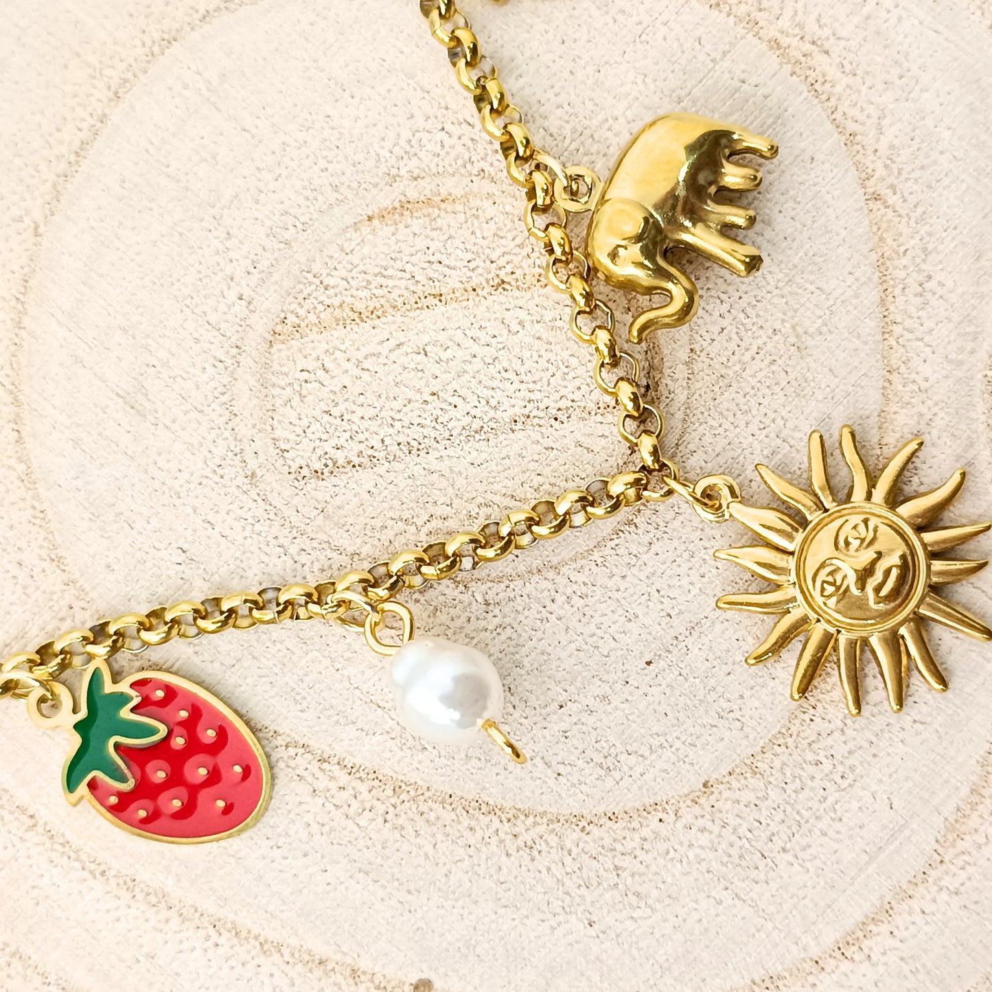 Golden Charm Pendant Necklace – Multi-Design Motifs