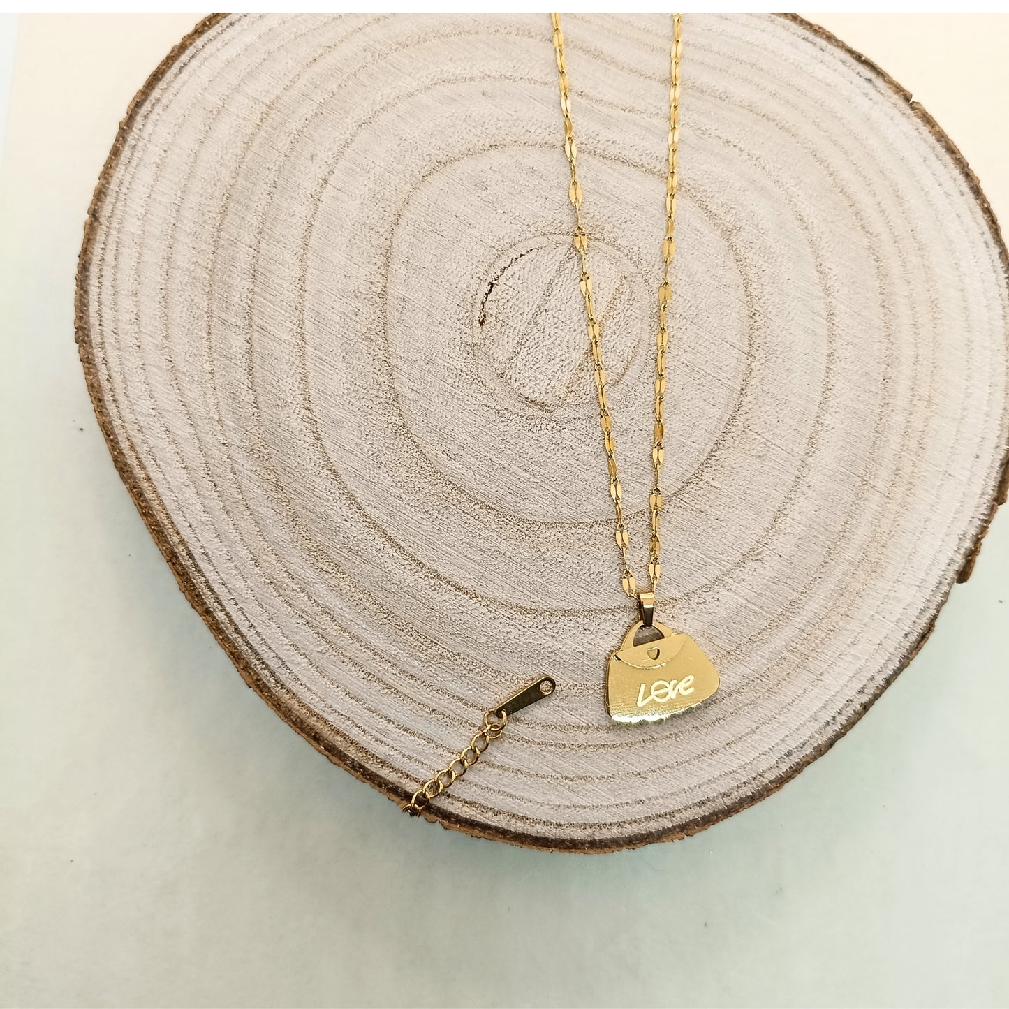 Golden Love Handbag Pendant Necklace