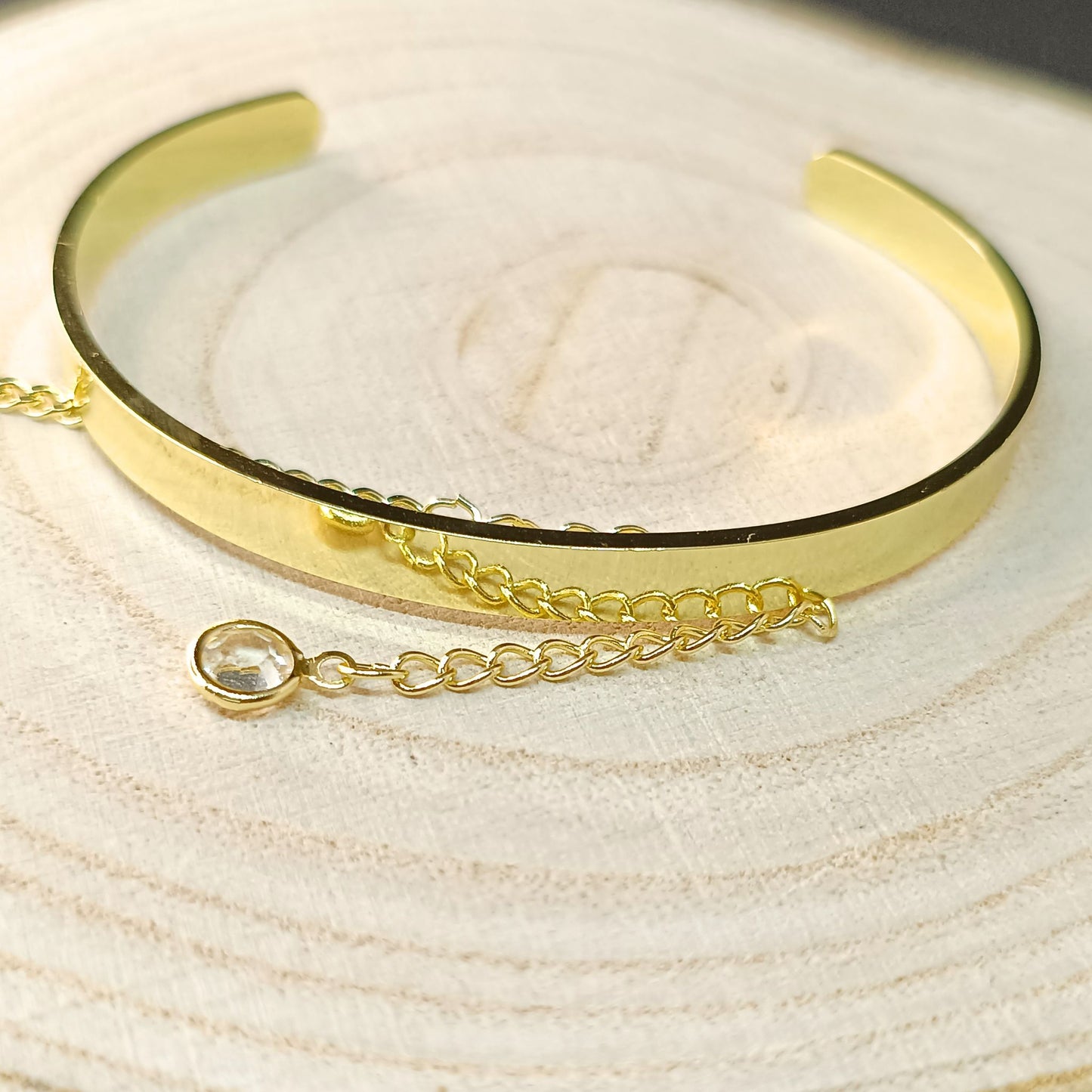 Men’s Gold Cuff & Chain Bracelet Set — Stainless Steel