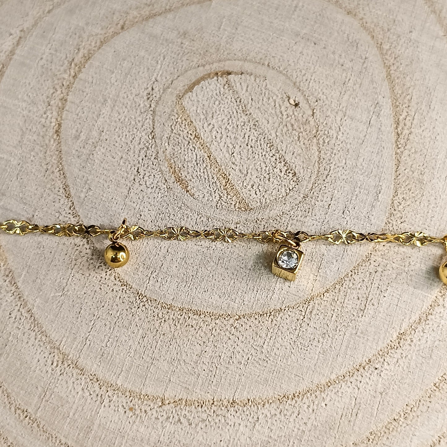 Crystal & Ball Charm Bracelet