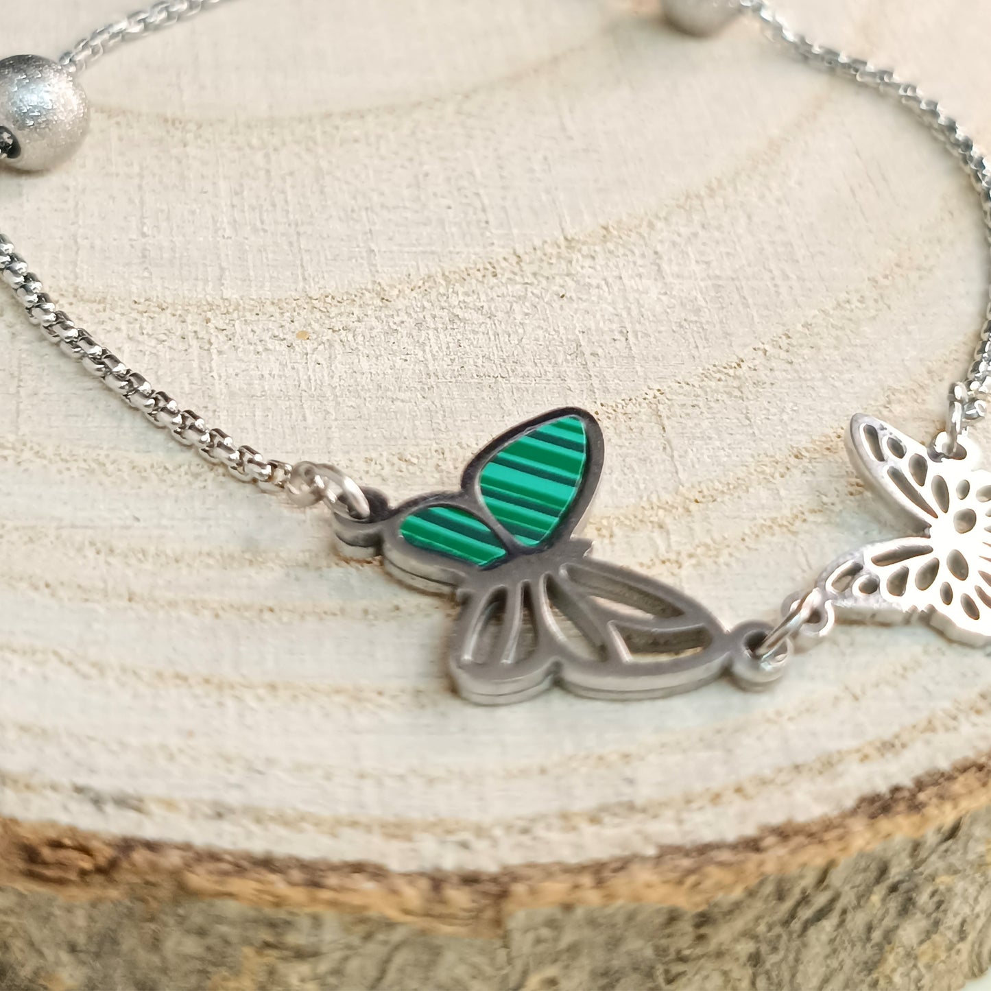 Silver Butterfly Charm Bracelet
