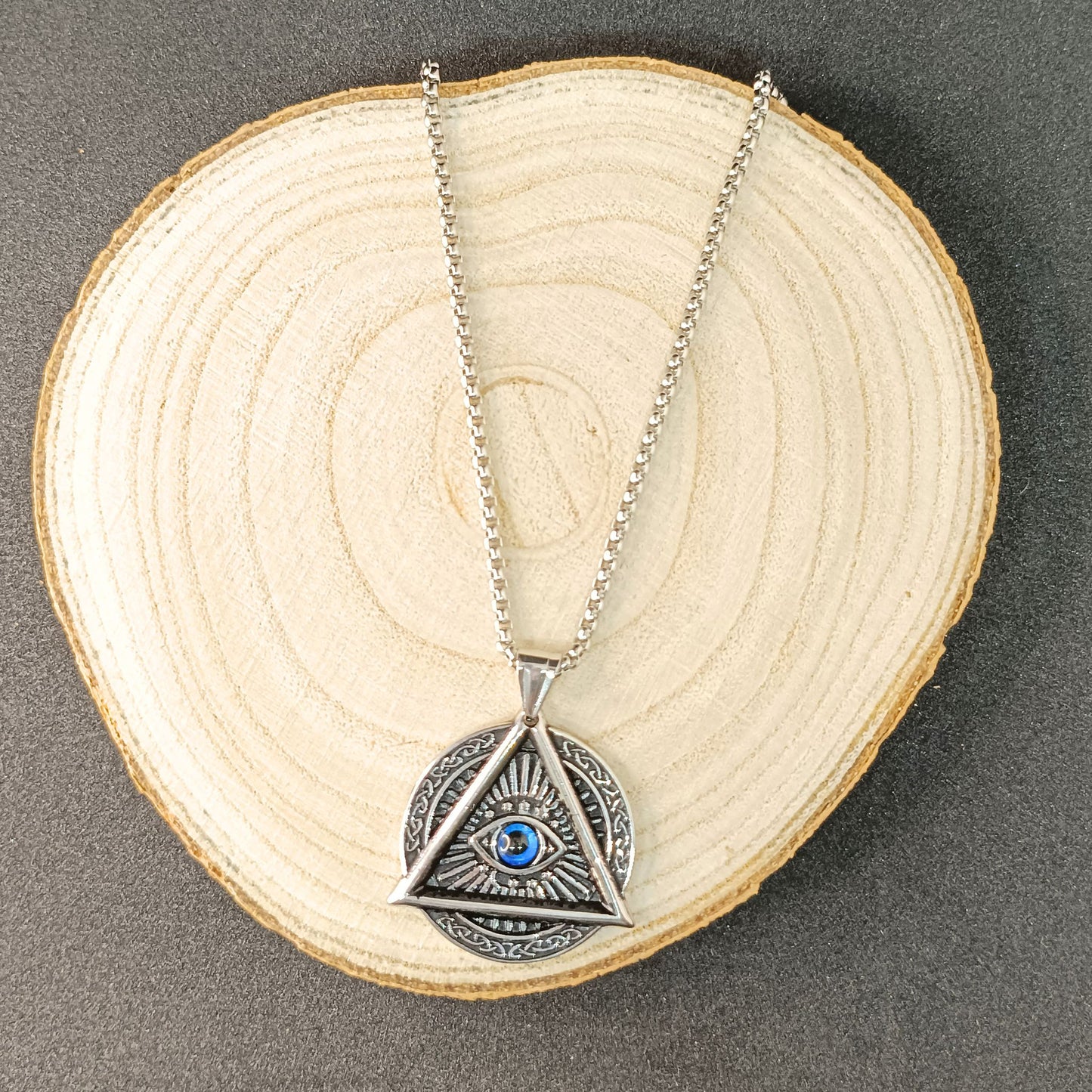 Men’s Eye of Providence Pendant Necklace — Stainless Steel