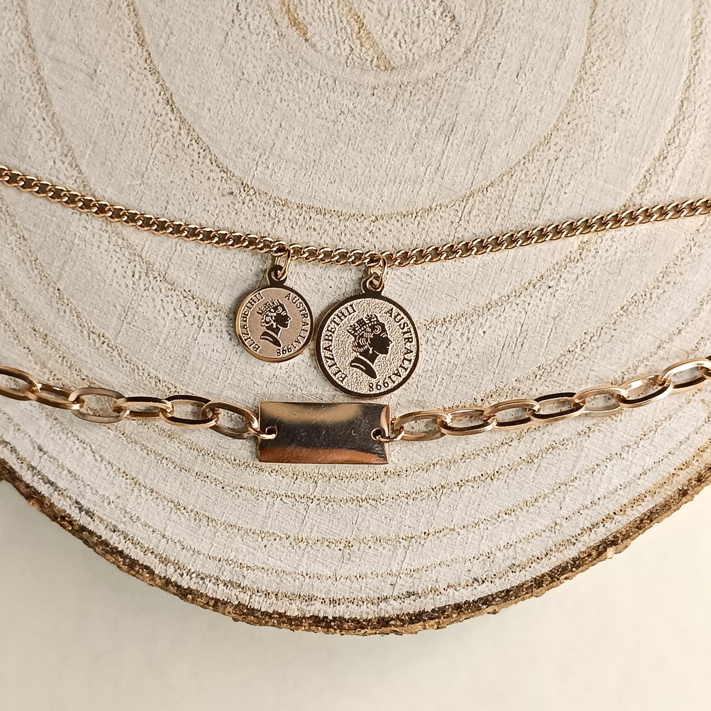 Golden Coin Charm Bracelet