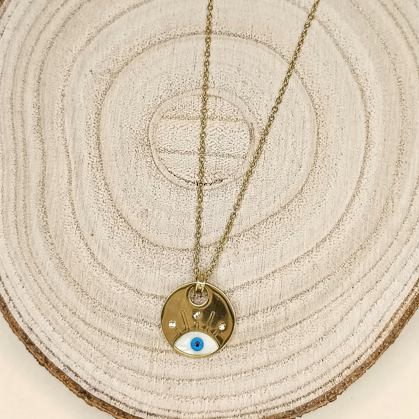 Golden Evil Eye Protection Pendant Necklace