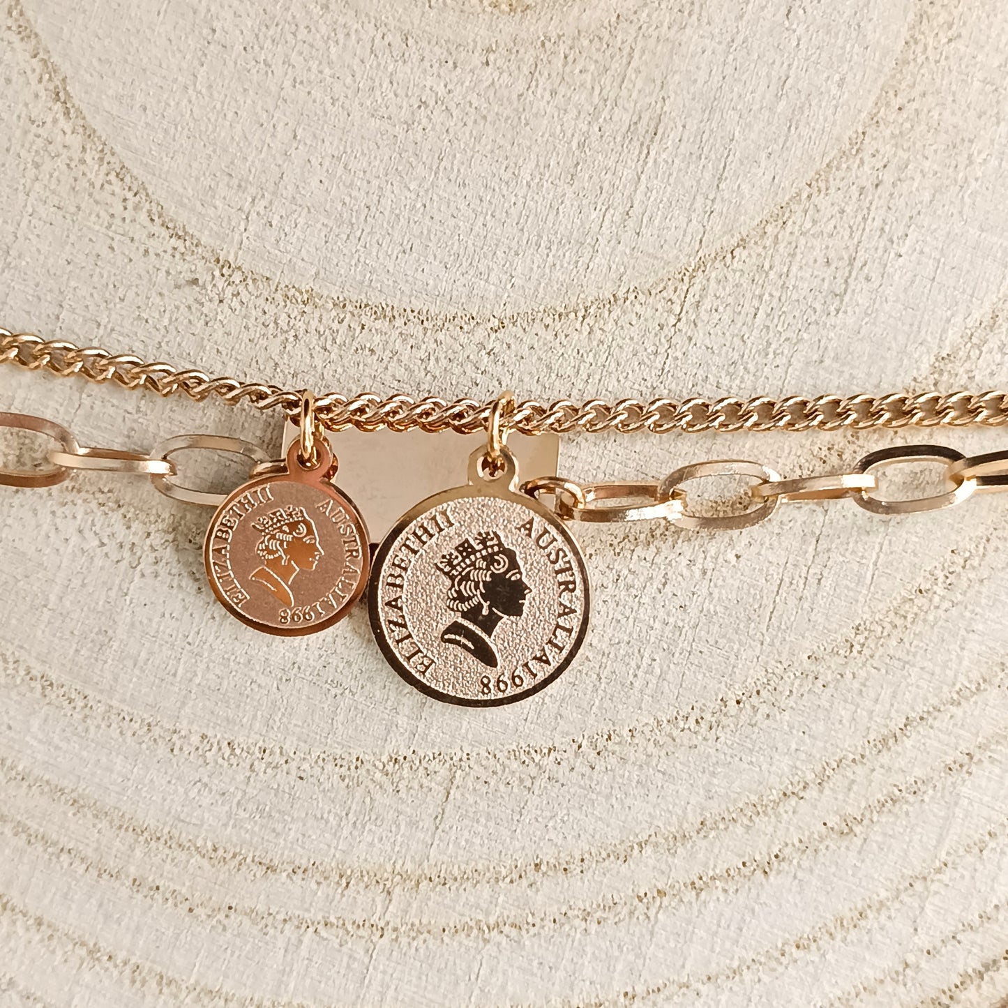 Golden Coin Charm Bracelet
