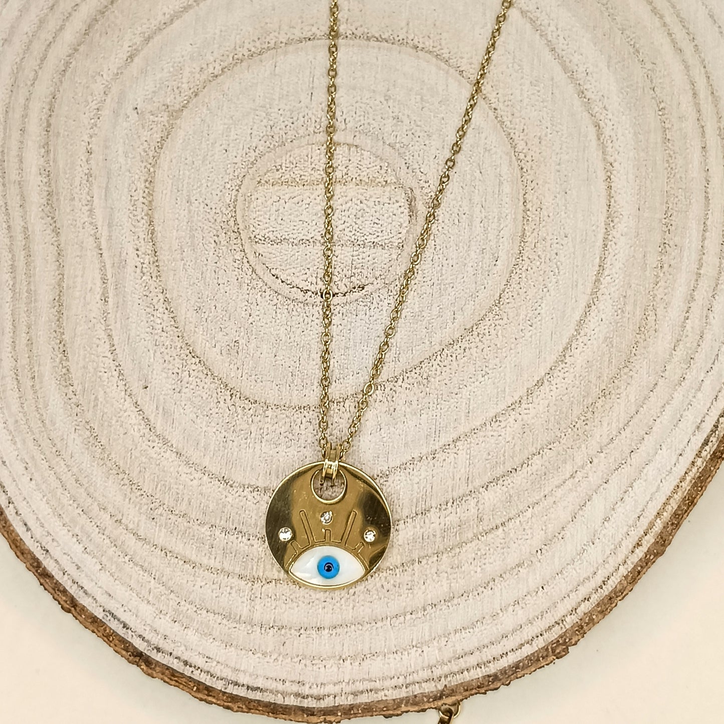 Golden Evil Eye Protection Pendant Necklace