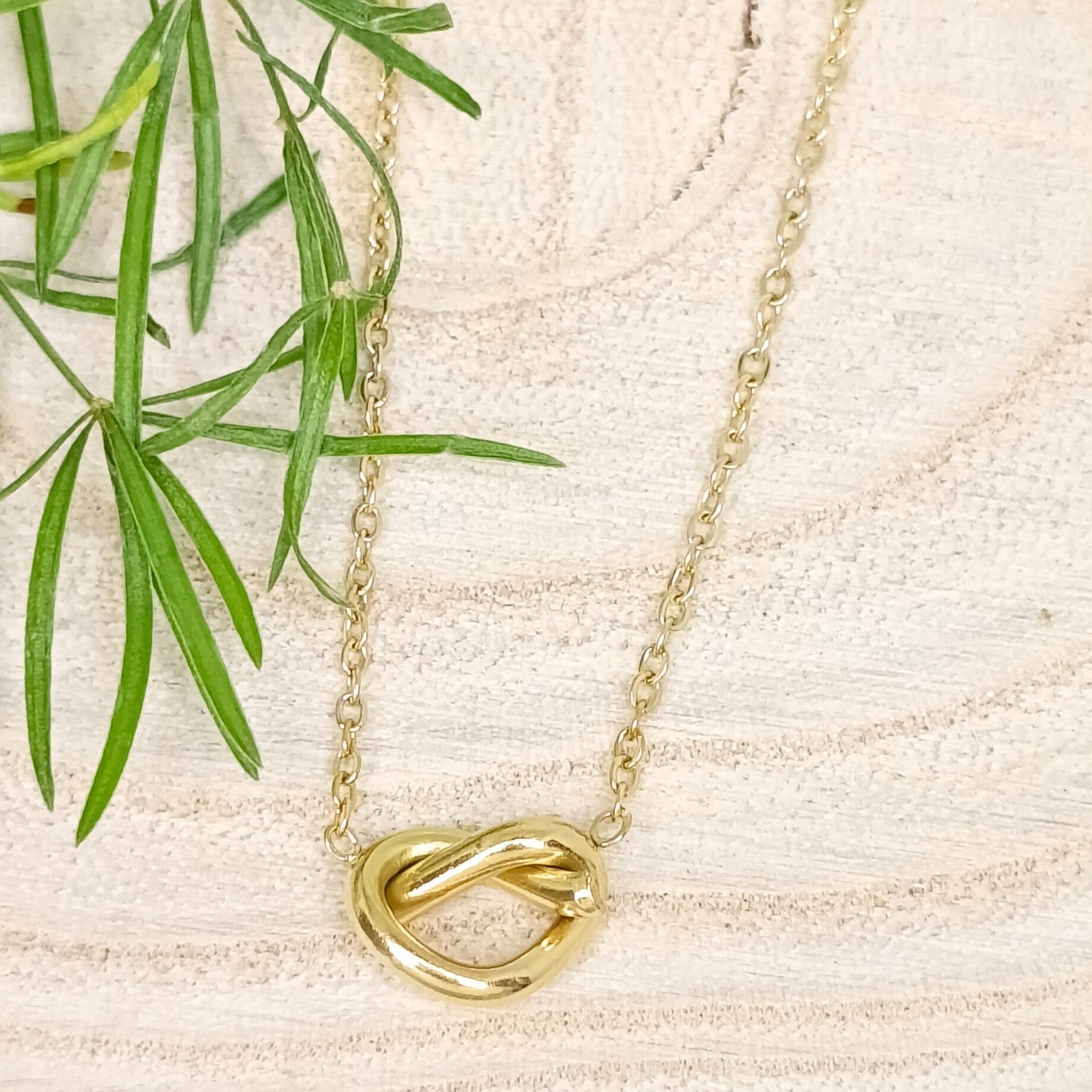 Golden Knot Charm Pendant Necklace