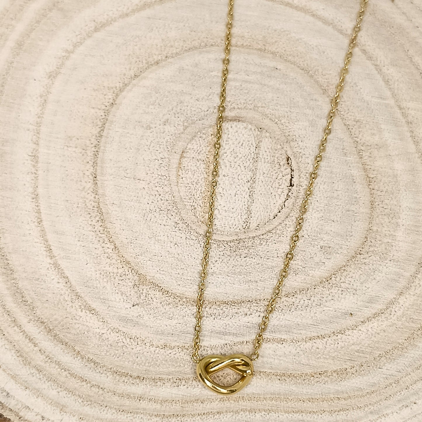 Golden Knot Charm Pendant Necklace