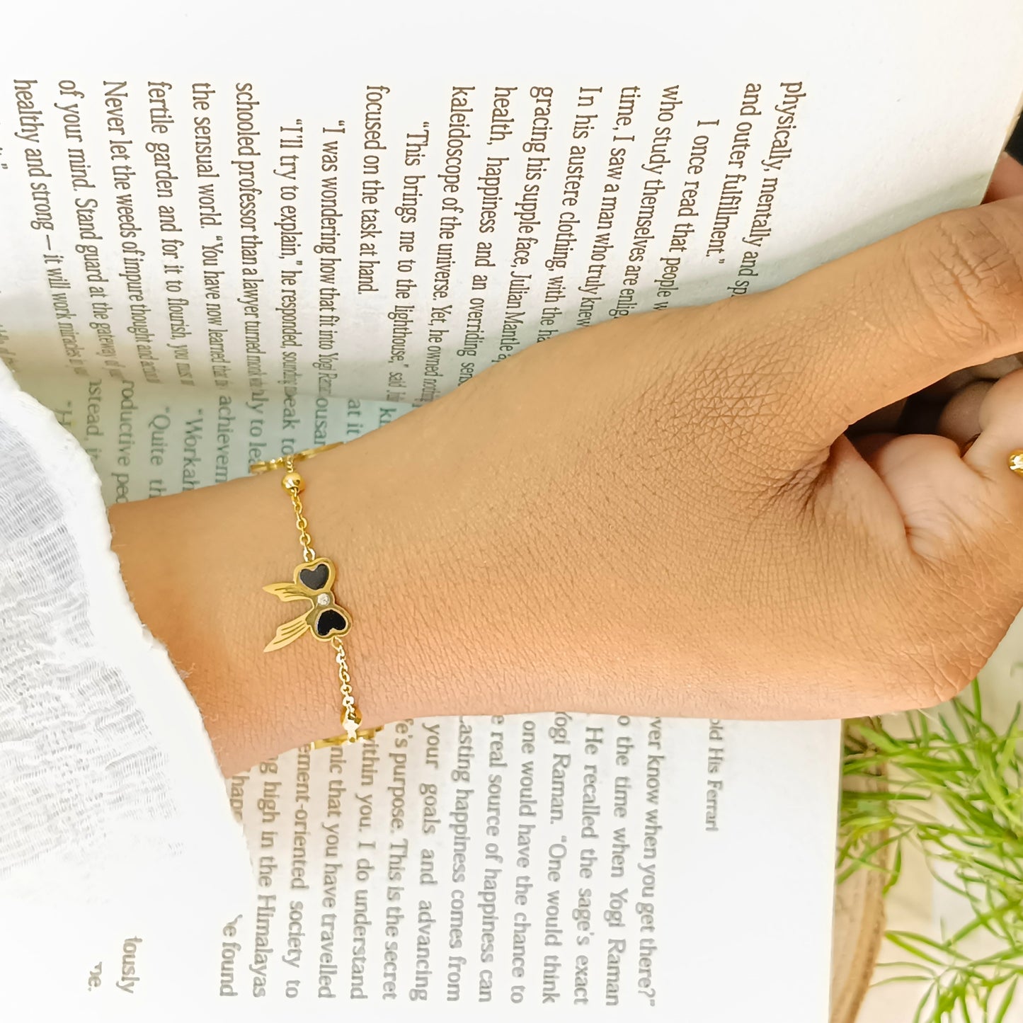 Black Bow Charm Bracelet