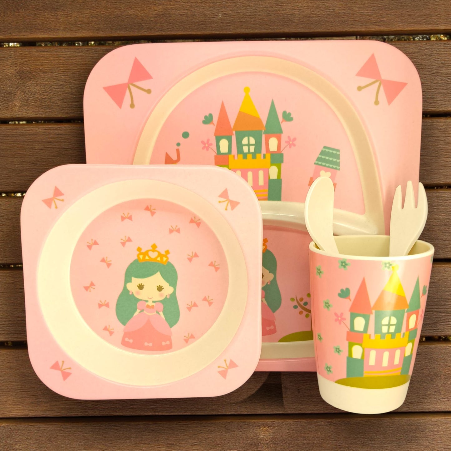 Princess Bamboo Fiber Dinner Set – 5 Piece