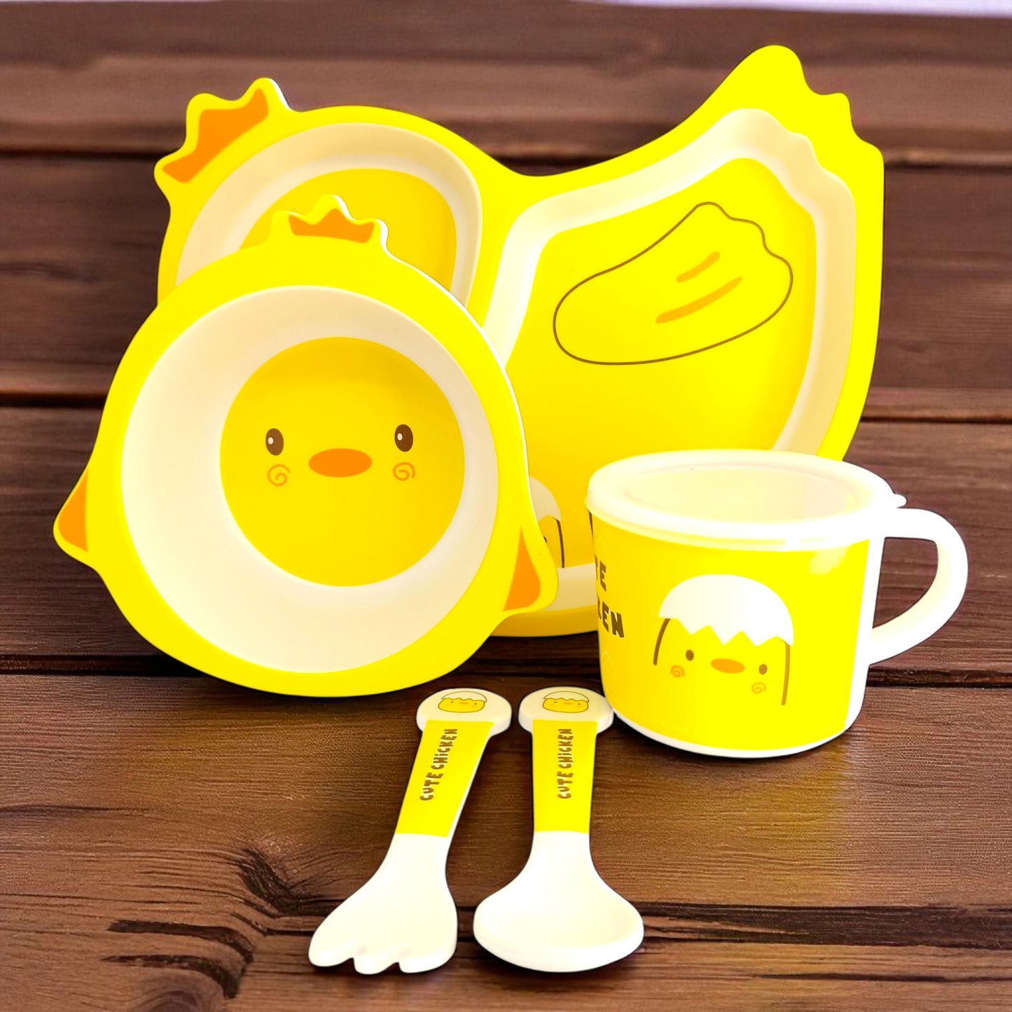 Chick Bamboo Fiber Dinner Set – 5 Piece