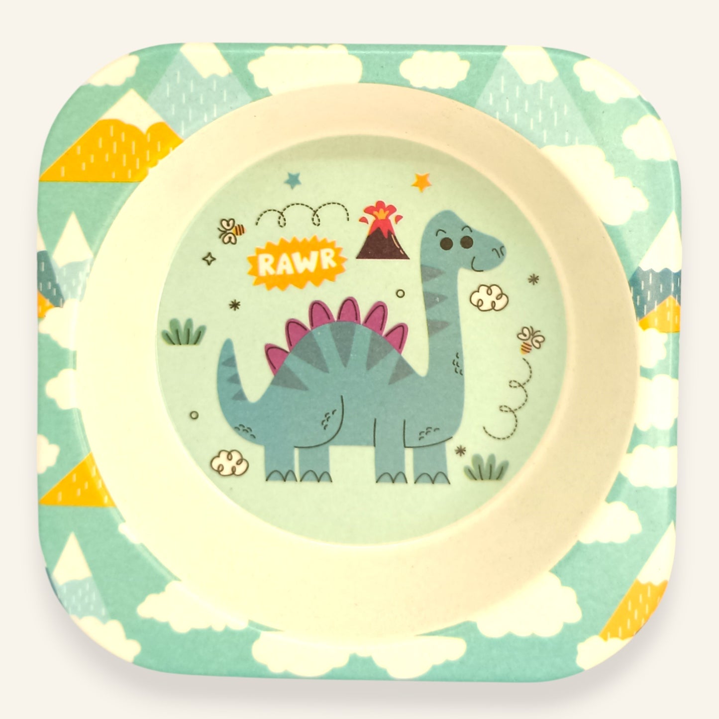 Dino Bamboo Fiber Dinner Set – 5 Piece