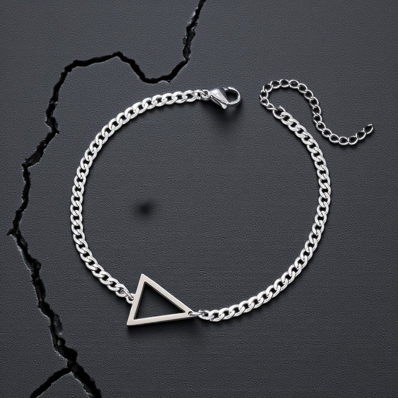 Men’s Geometric Triangle Chain Bracelet — Stainless Steel