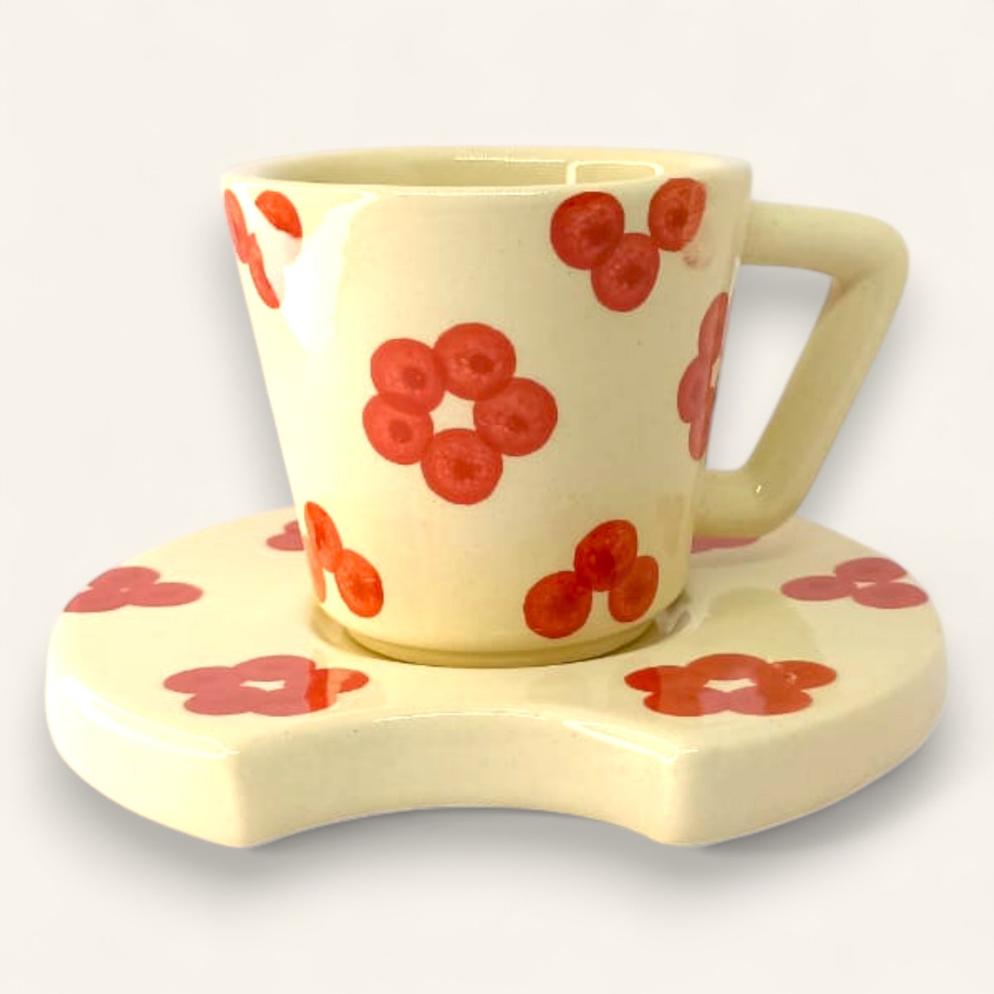 π Berry Bliss Tea Cup & Saucer β Handmade Ceramic