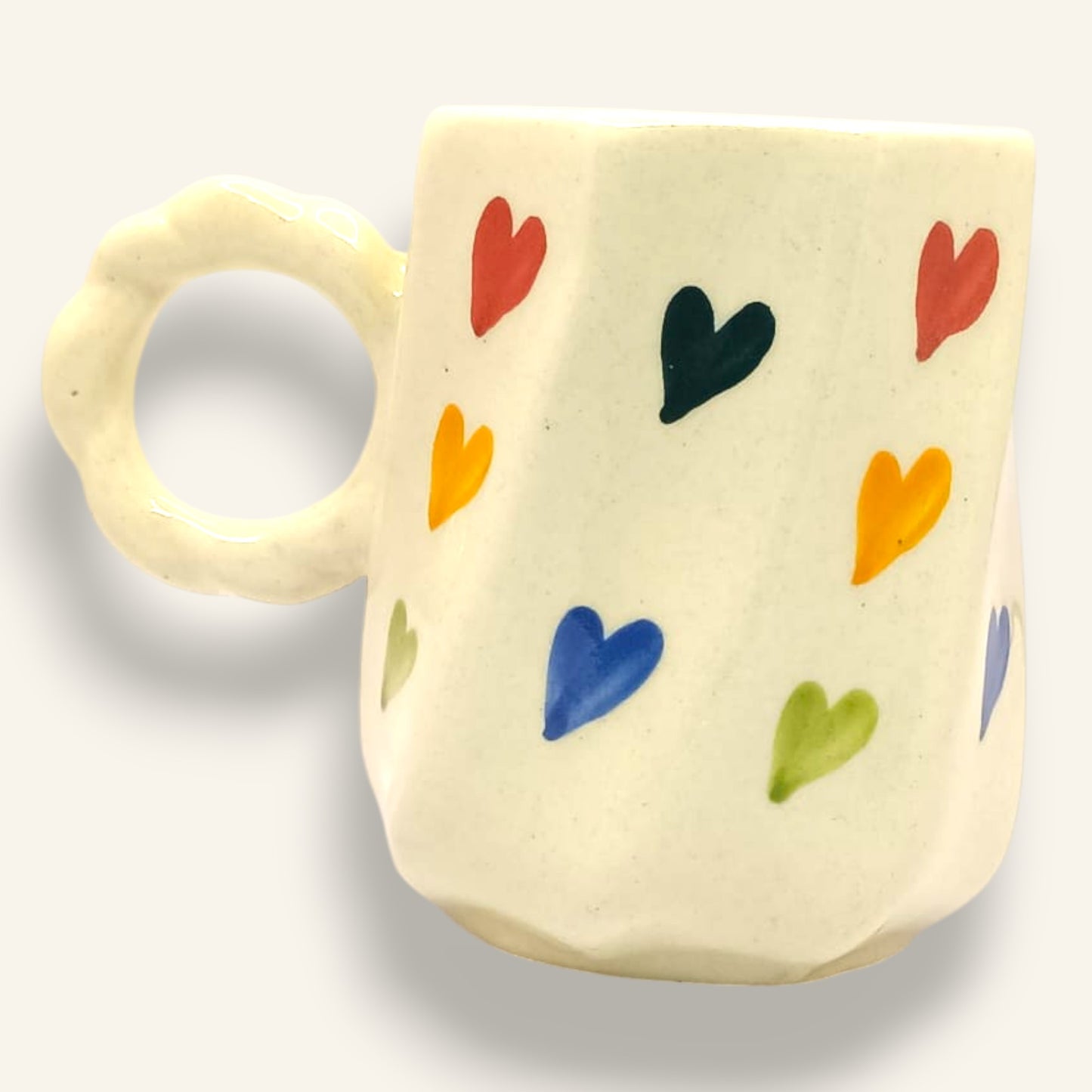 Rainbow Hearts Mug – Handmade Ceramic