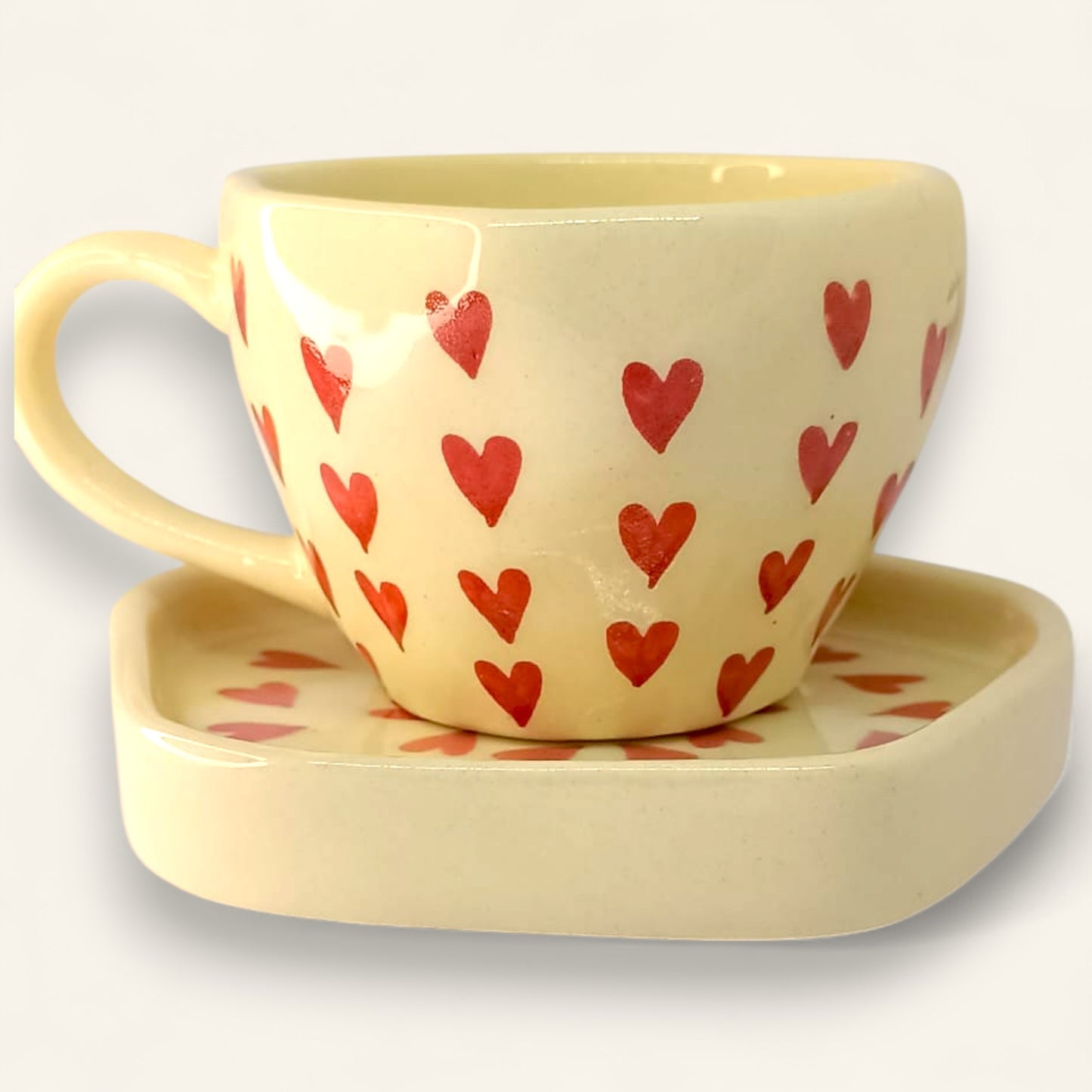 ❤️ Heartstrings Cup & Saucer – Handmade Ceramic