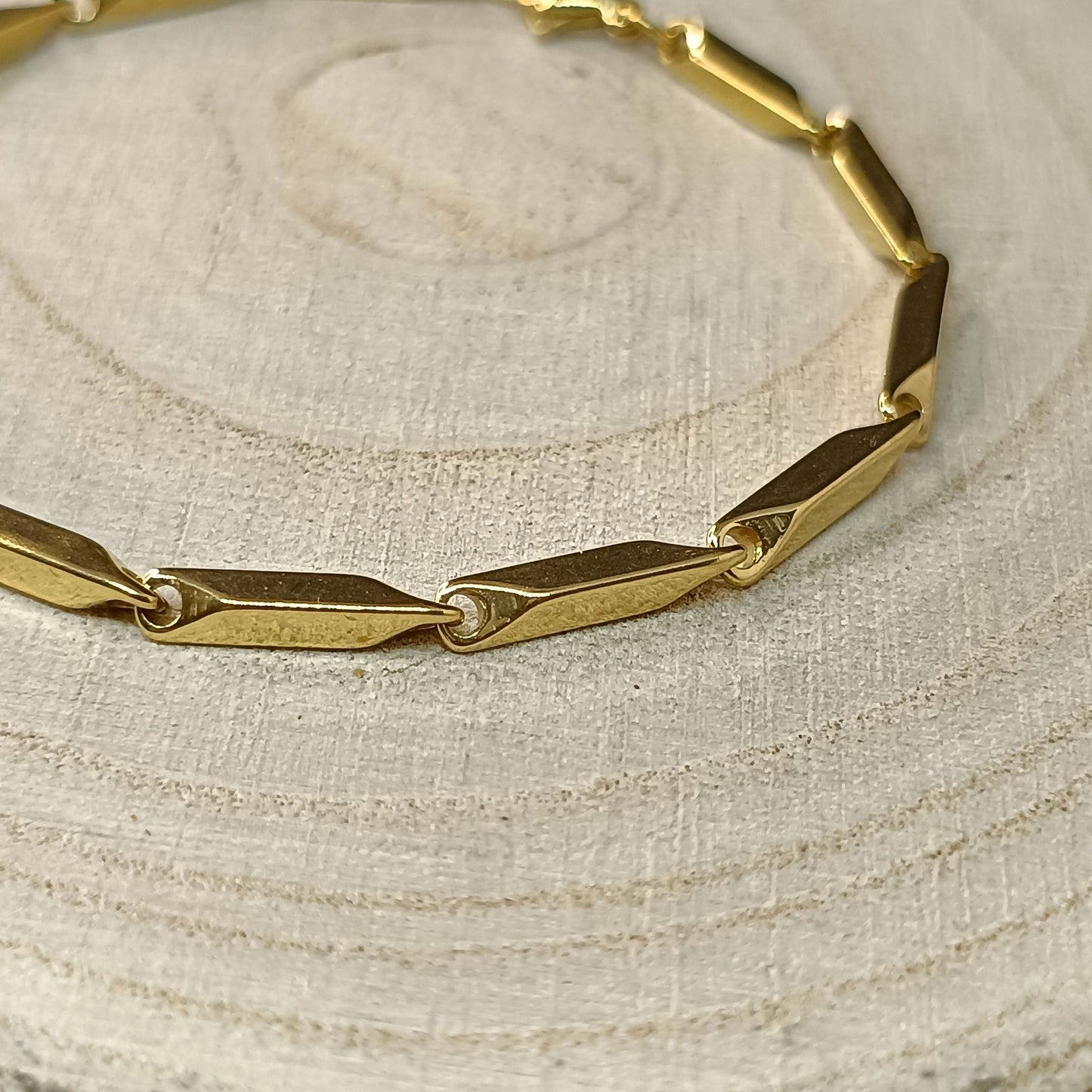 Men’s Gold Geometric Link Bracelet — Stainless Steel