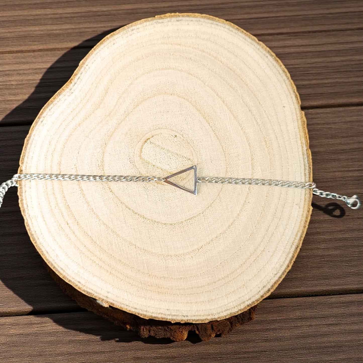 Men’s Geometric Triangle Chain Bracelet — Stainless Steel