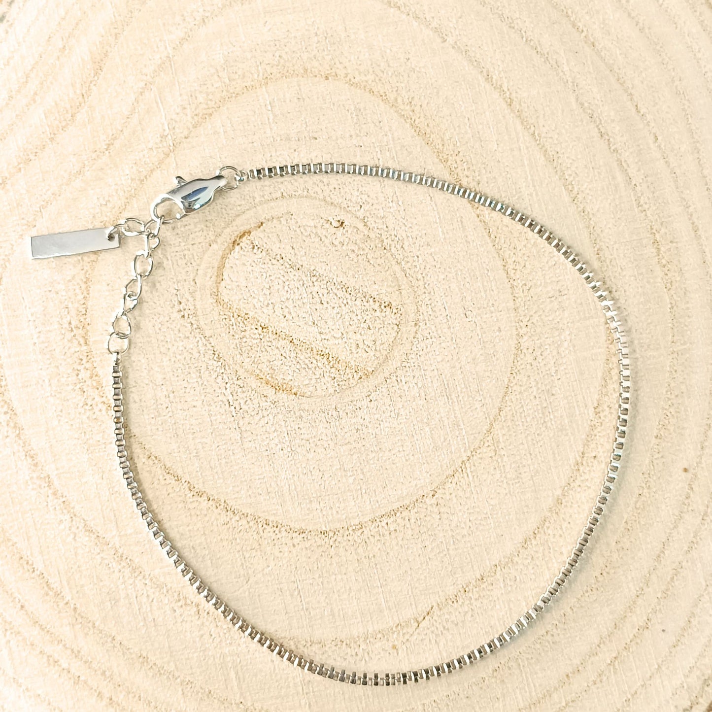 Men's Silver Box Chain Bracelet — Stainless Steel