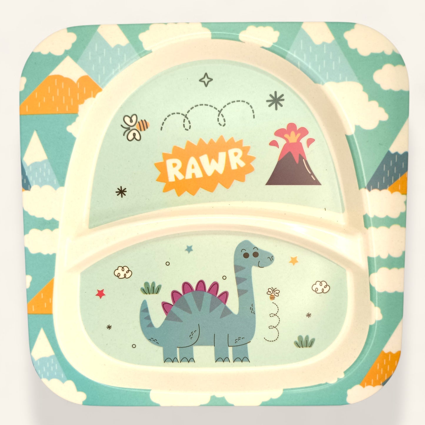 Dino Bamboo Fiber Dinner Set – 5 Piece