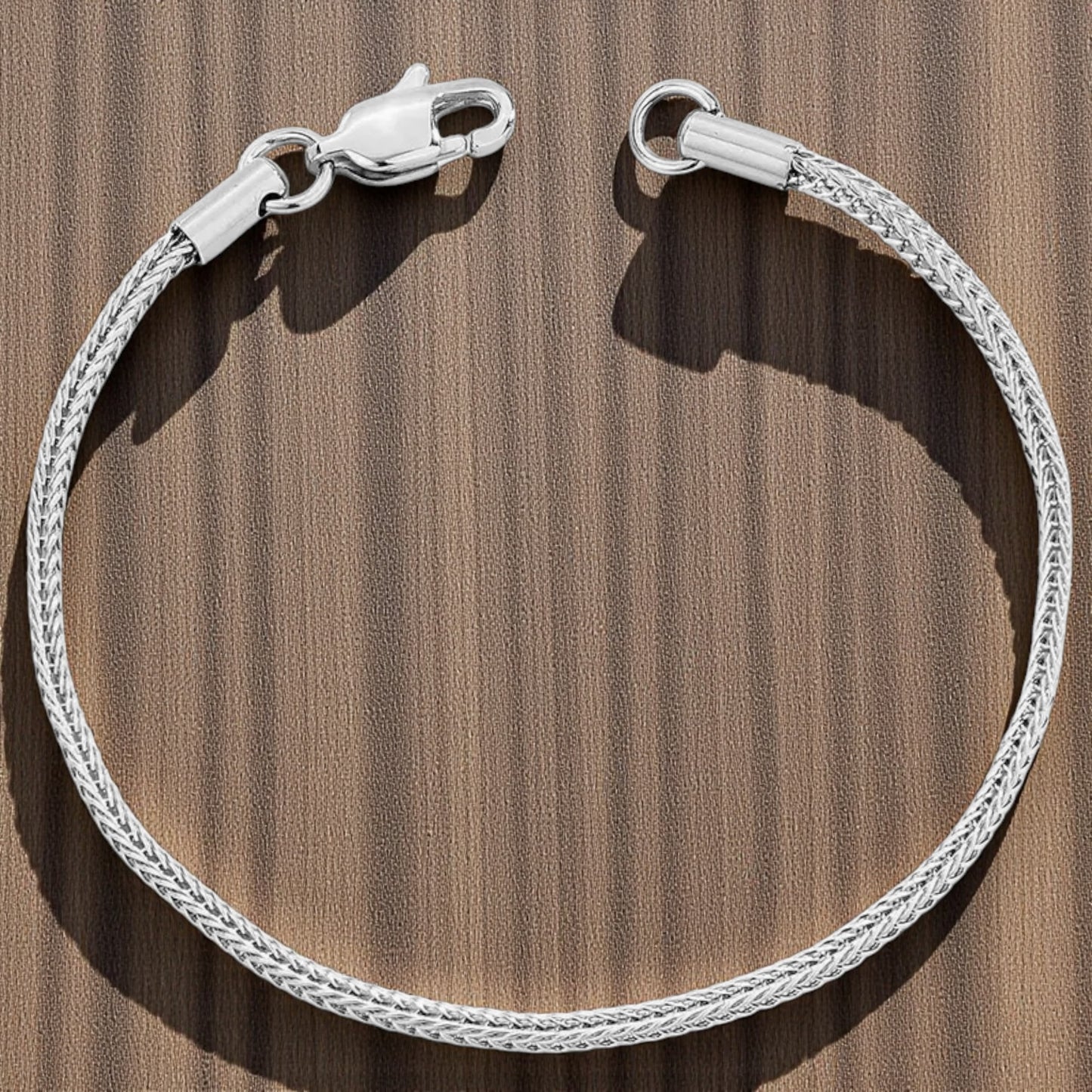 Men’s Woven Chain Bracelet — Stainless Steel