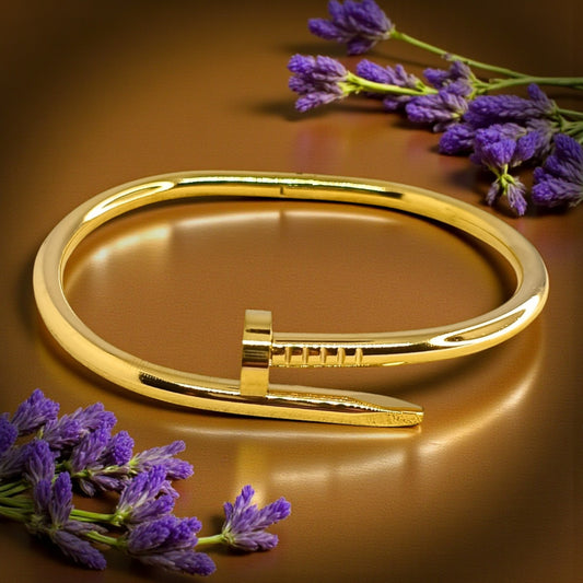 Golden Nail Design Statement Bracelet