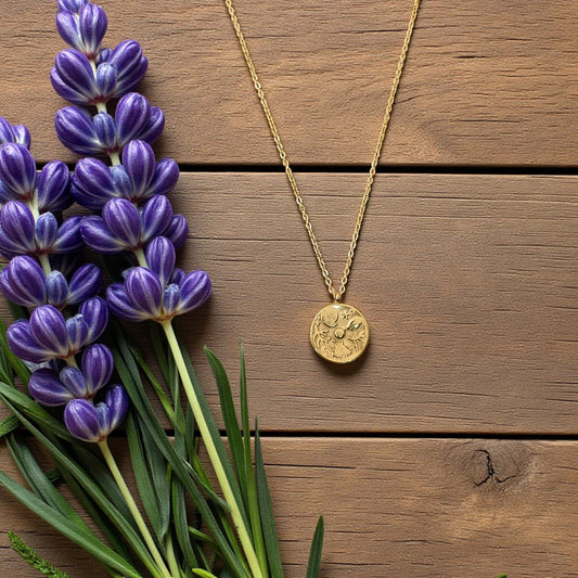 Golden Tree of Life Round Pendant Necklace