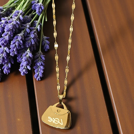 Golden Love Handbag Pendant Necklace