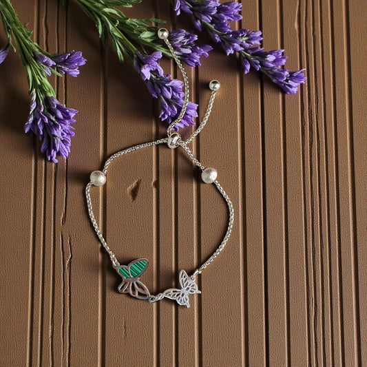 Silver Butterfly Charm Bracelet