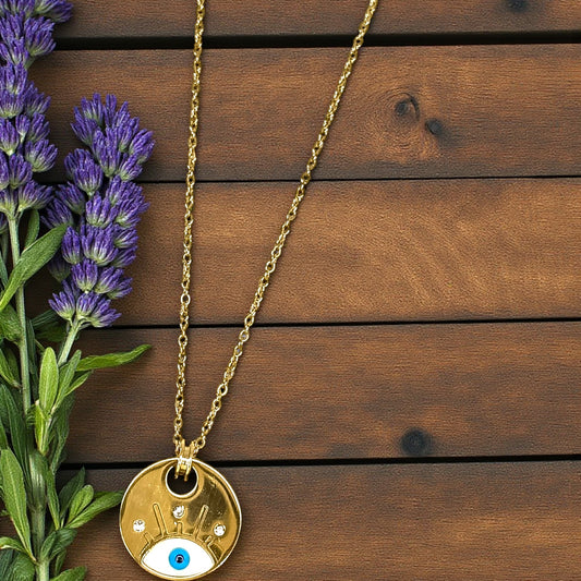 Golden Evil Eye Protection Pendant Necklace