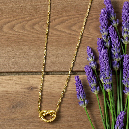 Golden Knot Charm Pendant Necklace