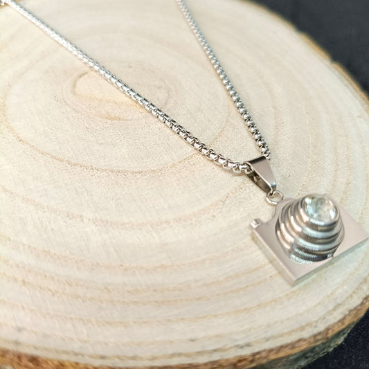 Camera Pendant Necklace — Stainless Steel
