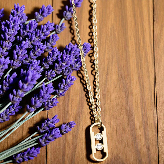 Golden Crystal Soda Tab Pendant Necklace