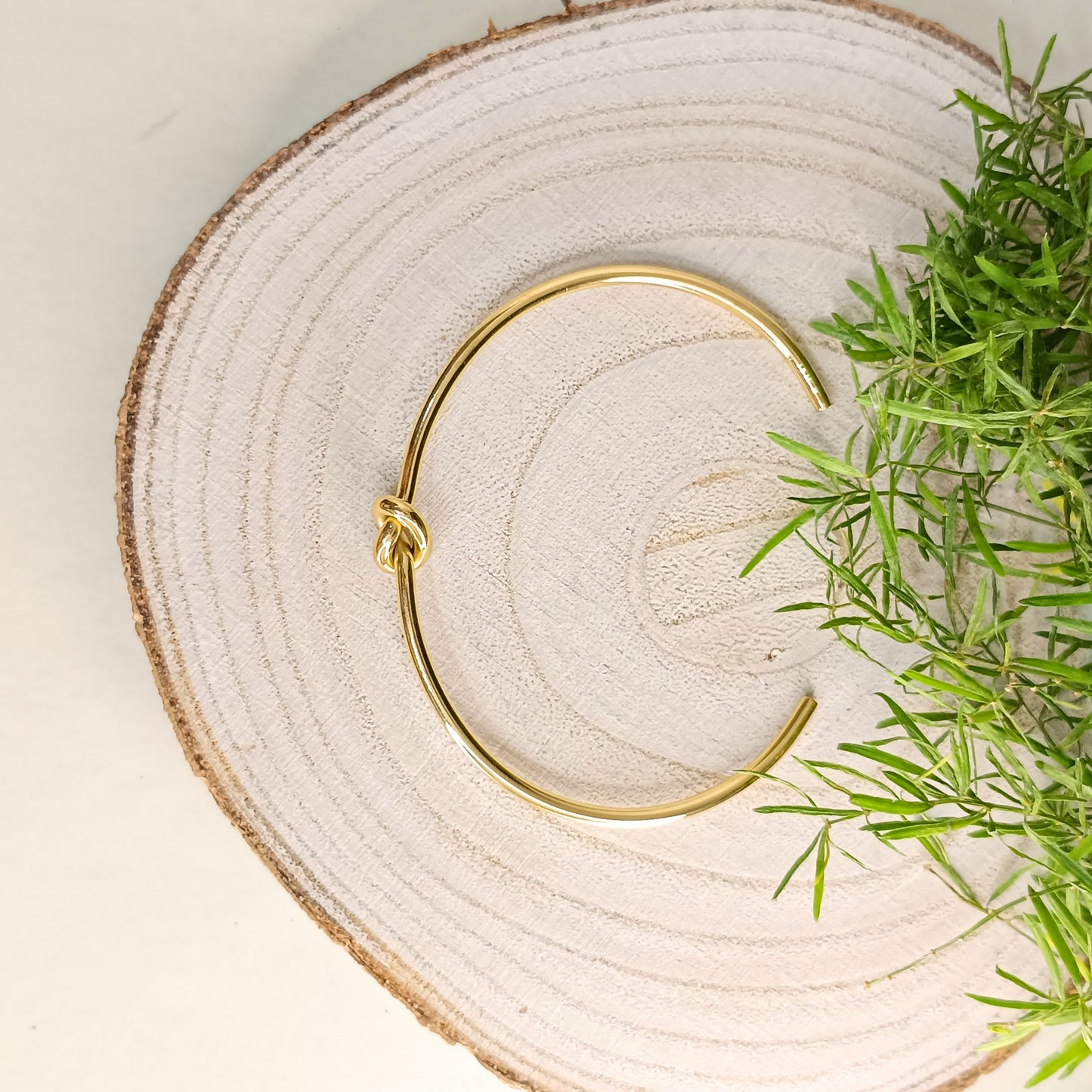 Golden Knot Bangle Bracelet
