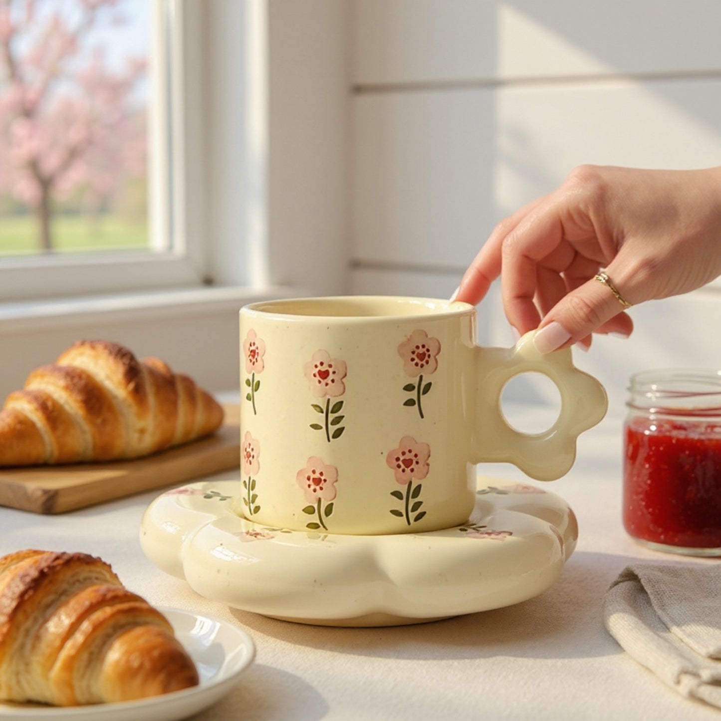 Bloom Ring Mug & Saucer