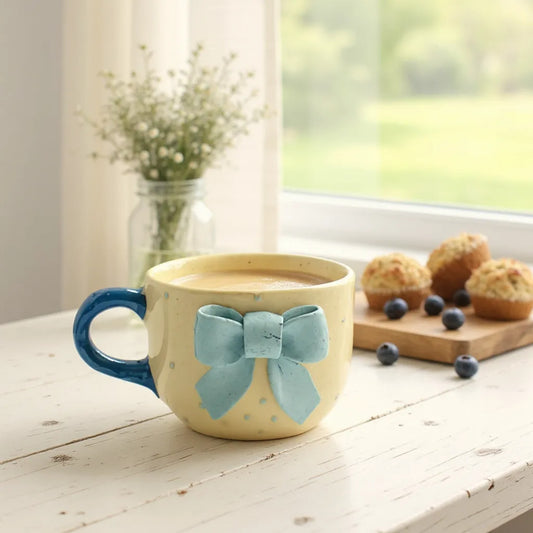 Blue Bow Elegance-Vintage Touch
