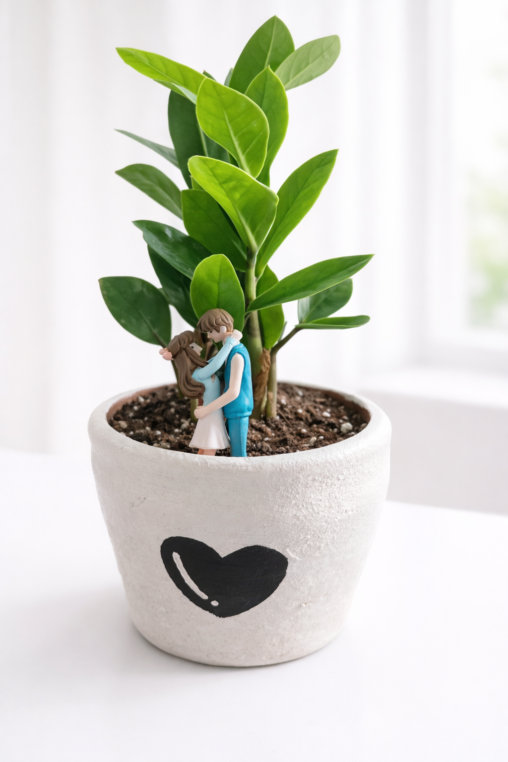 Ivory & Ink | Embrace of Love Heart Planter with ZZ Plant (March Collection)