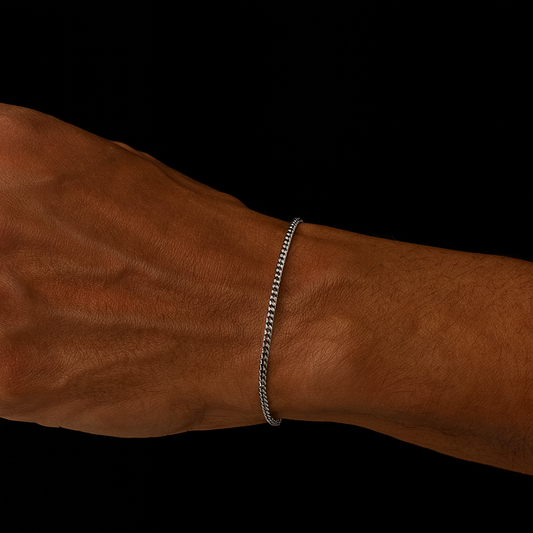 Men’s Woven Chain Bracelet — Stainless Steel