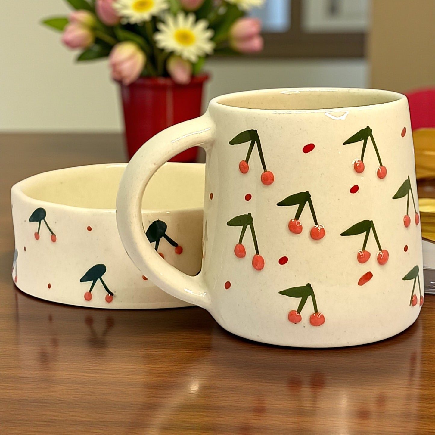 Cherry Bloom Mug & Bowl Set