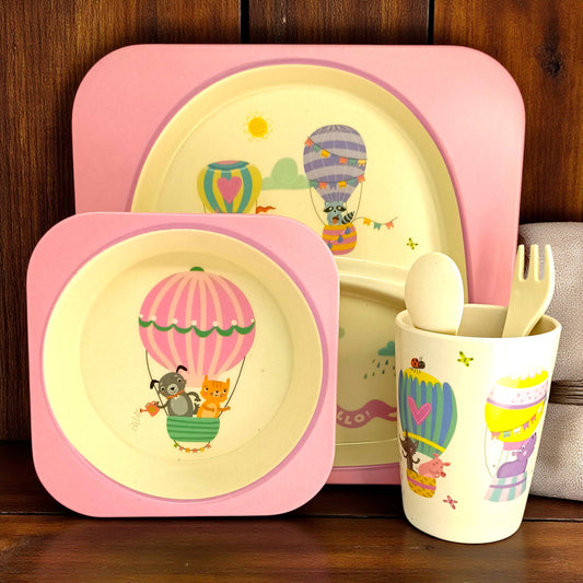 Hot Air Balloon Bamboo Fiber Dinner Set – 5 Piece