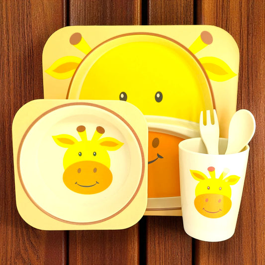 Giraffe Bamboo Fiber Dinner Set – 5 Piece