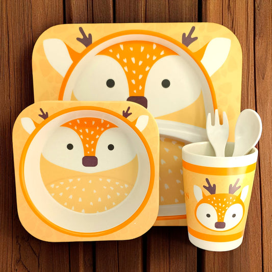 Deer Bamboo Fiber Dinner Set – 5 Piece