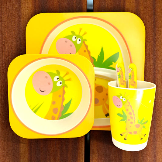 Giraffe Bamboo Fiber Dinner Set – 5 Piece