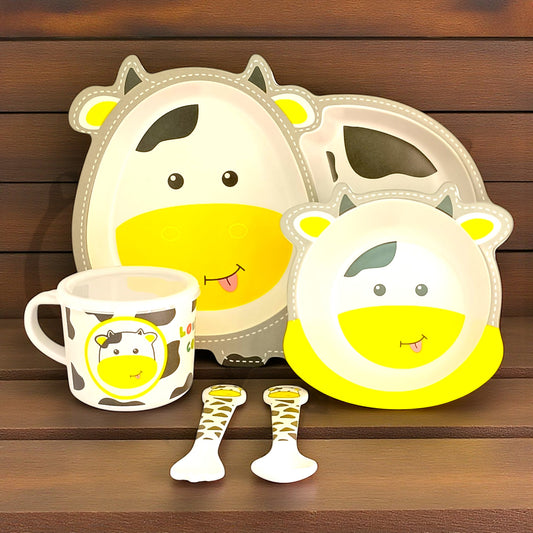 Cow Bamboo Fiber Dinner Set – 5 Piece
