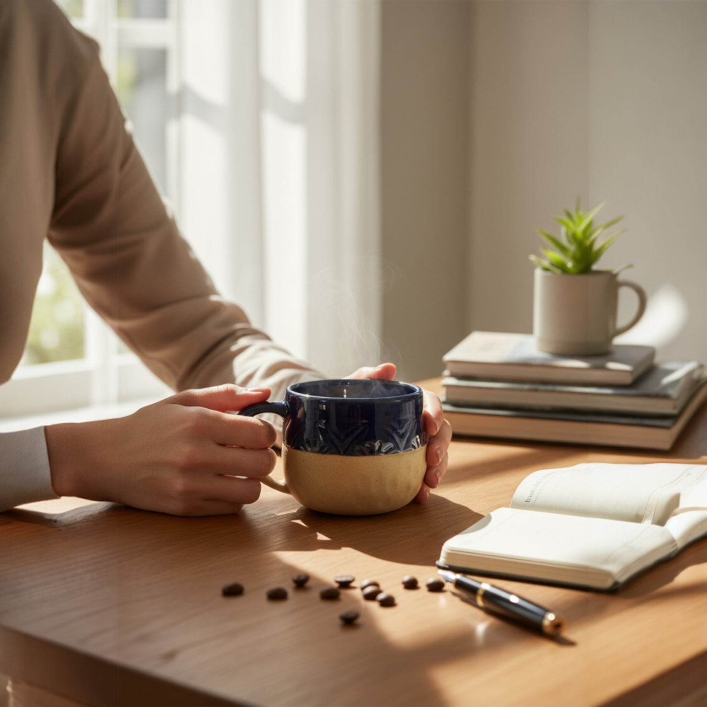 🌌 Midnight Clay Mug – Handmade Ceramic